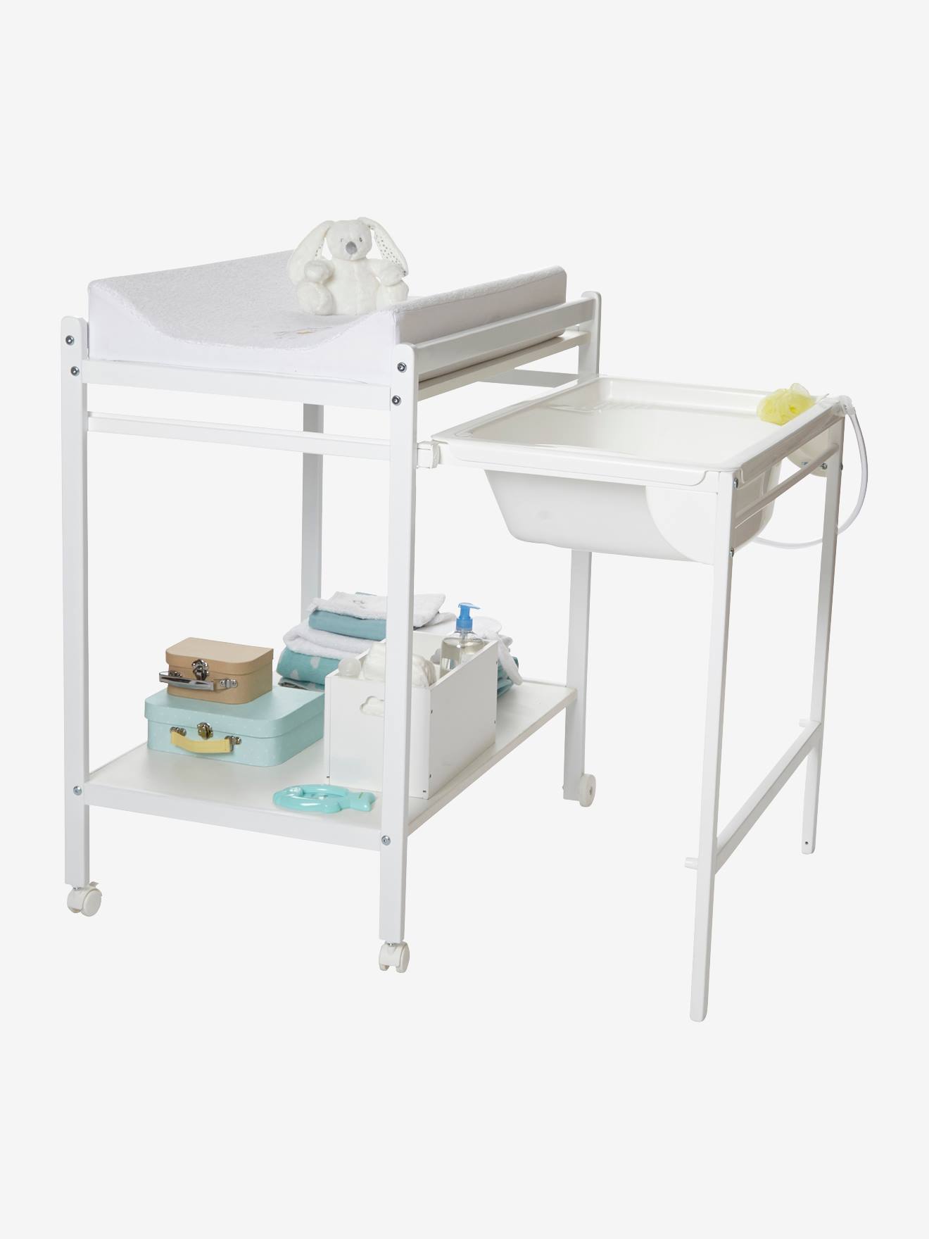 Vertbaudet Babyzimmer Wickeltisch mit Badewanne MAGICTUB - natur/weiß
