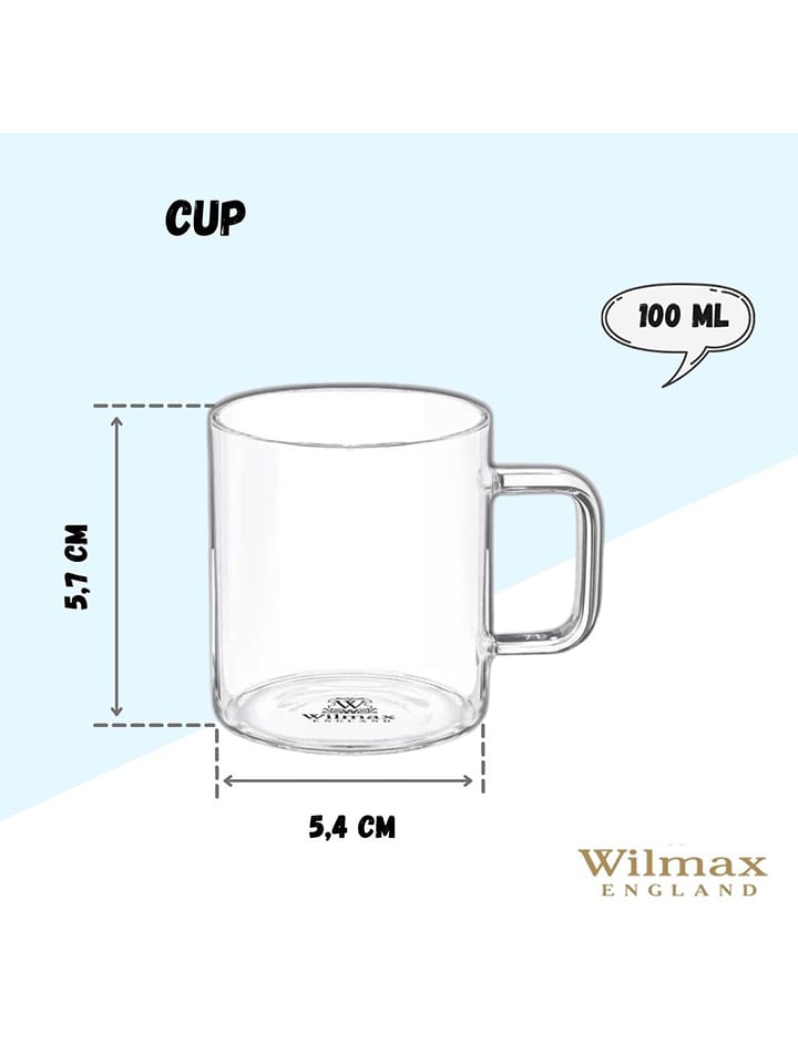 Wilmax 6er-Set: Gläser in Transparent - 100 ml günstig kaufen onesize