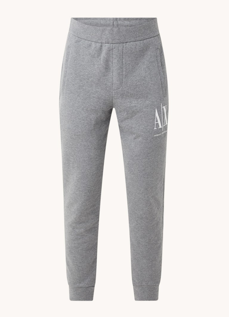 Armani Exchange Slim fit rövidített melegítőnadrág logós hímzéssel