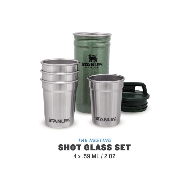 Brillenset Stanley, Adventure Nesting Shot Glass SET 5 pz Hammertone Green