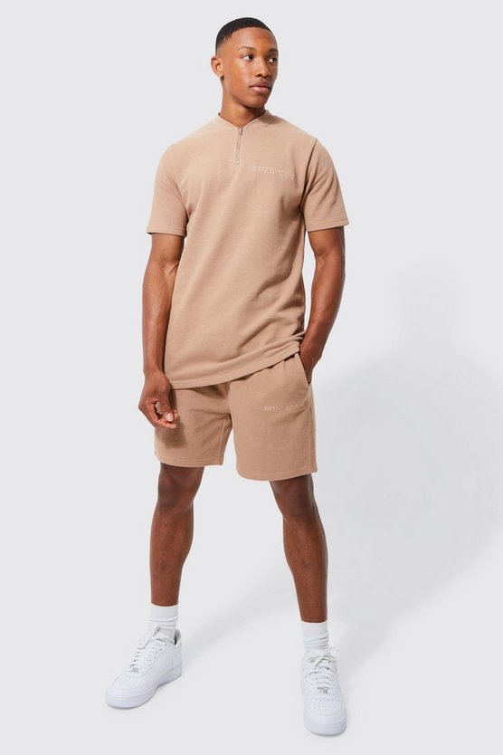 Slim-Fit Pique Poloshirt & Shorts