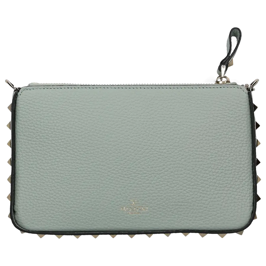 Valentino Garavani - Schultertasche ROCKSTUD CHAIN Kalbsleder - grün