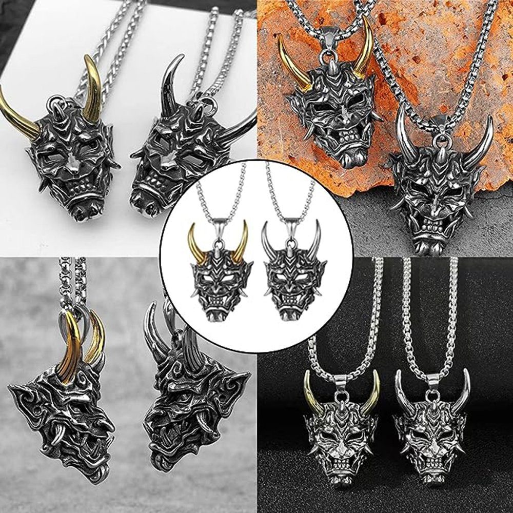 GelldG Anhänger Schmuck, Teufel Maske, Totenkopf, Schädel, Modeschmuck, Anhänger
