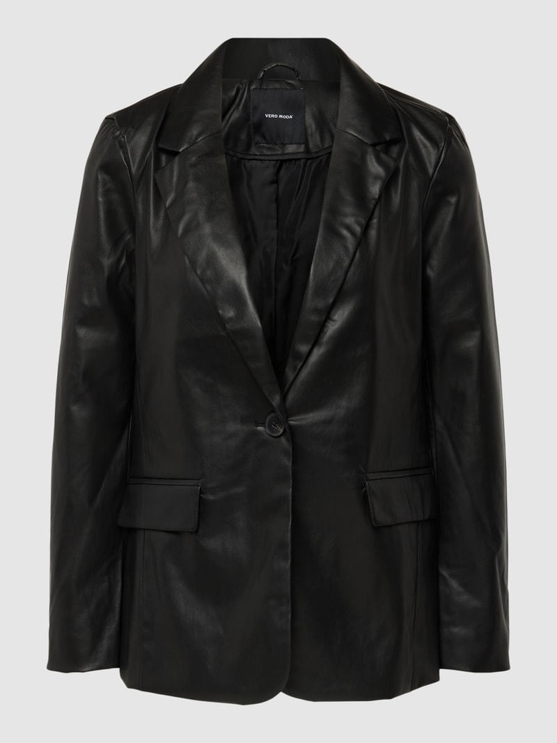 Blazer in Leder-Optik Modell 'OLYMPIA' in schwarz