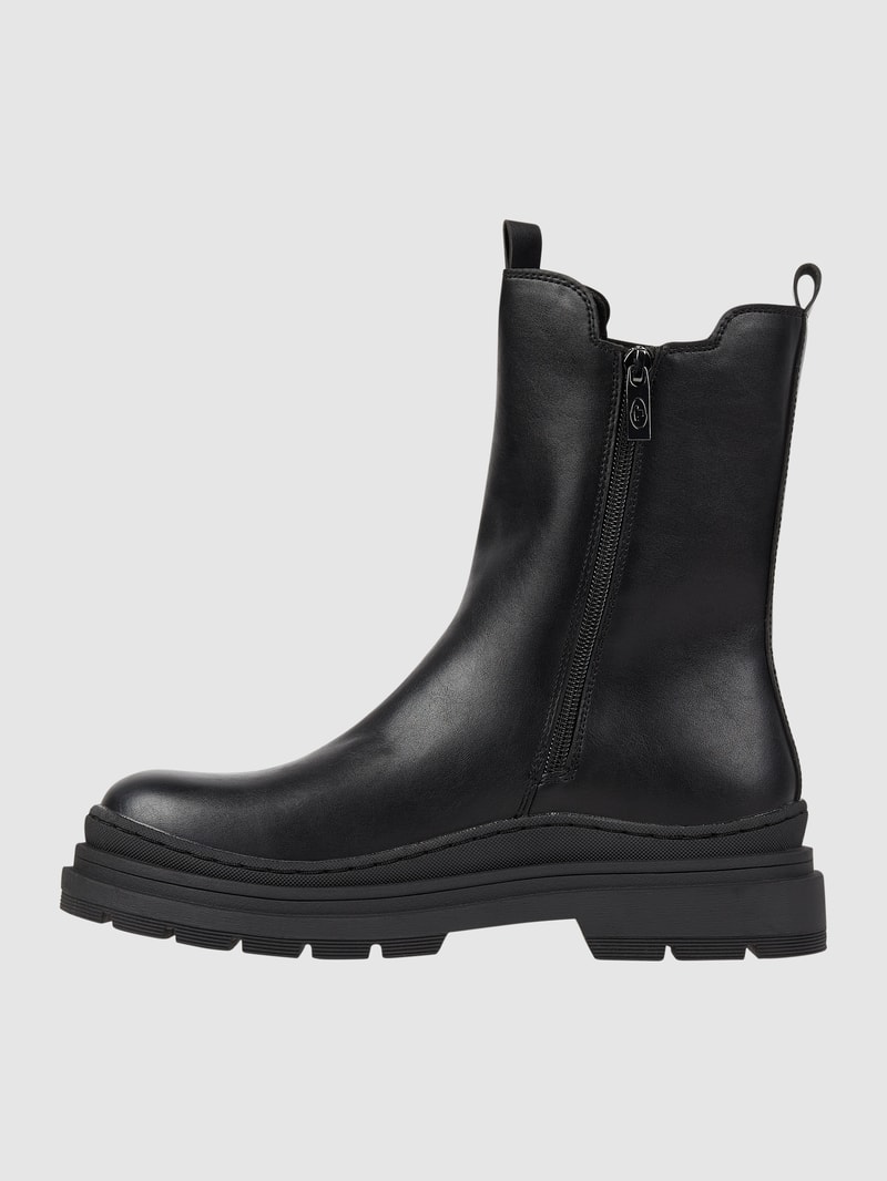 Boots in Leder-Optik in schwarz