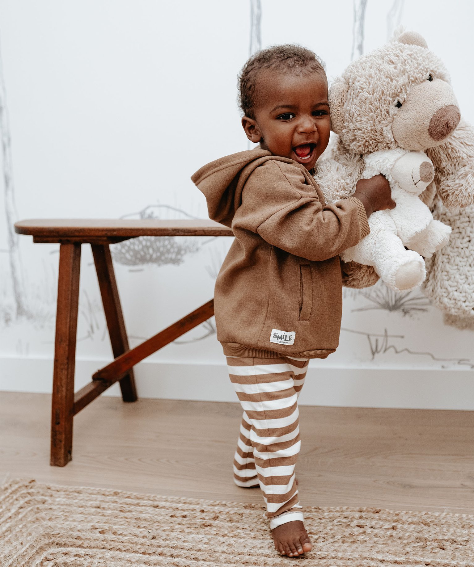 Sweat à capuche en molleton doux bébé Garçon marron | GEMO