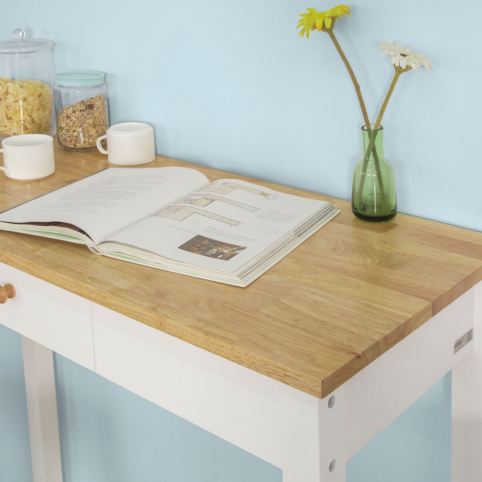 SoBuy Bartisch FWT50, 3-teilig Stehtisch mit 3 Haken Bistrotisch mit 2 Hockern