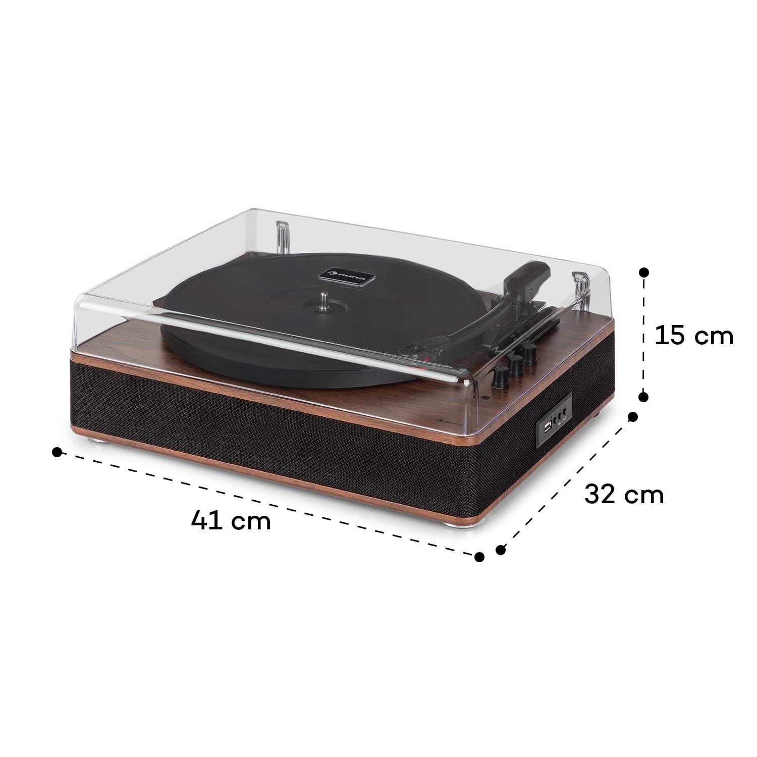 Auna TT-Classic Plus Plattenspieler (Riemenantrieb, Bluetooth, Schallplattenspieler mit Lautsprecher Vinyl Plattenspieler)