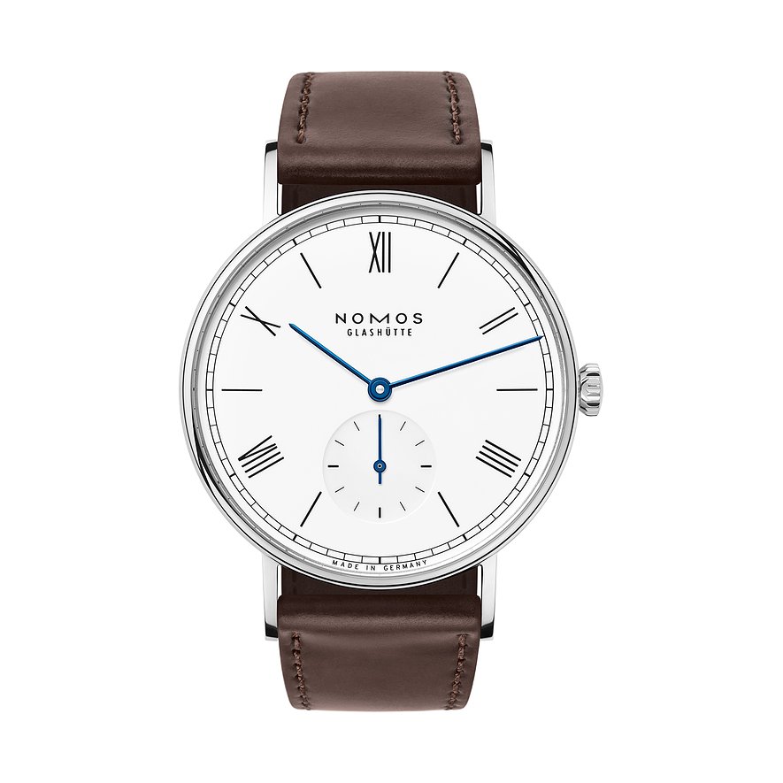 Nomos Glashütte Herrenuhr Ludwig 38 emailleweiss