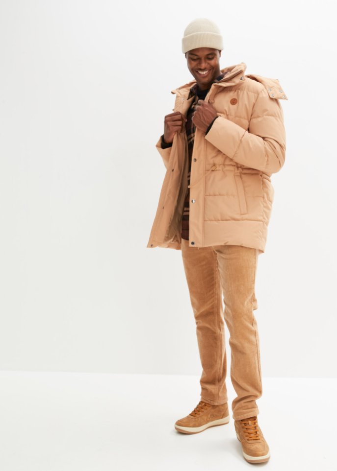 Steppjacke mit abnehmbarer Kapuze und Tunnelzug aus recyceltem Polyester
