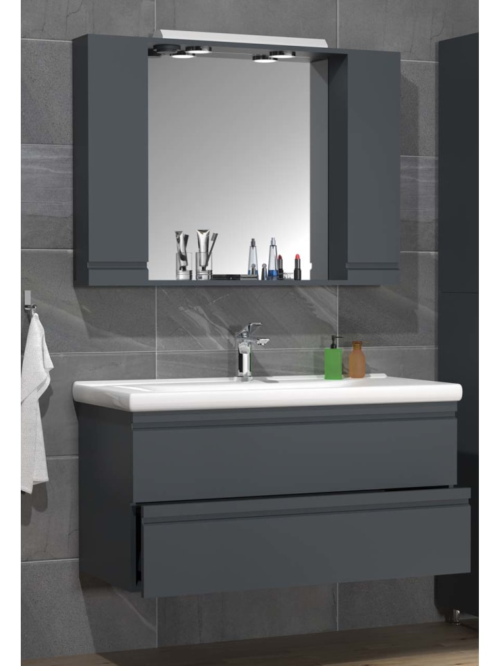 ebuy24 Badmöbelset SiloraXL Anthrazit 100 x 46 cm günstig kaufen onesize