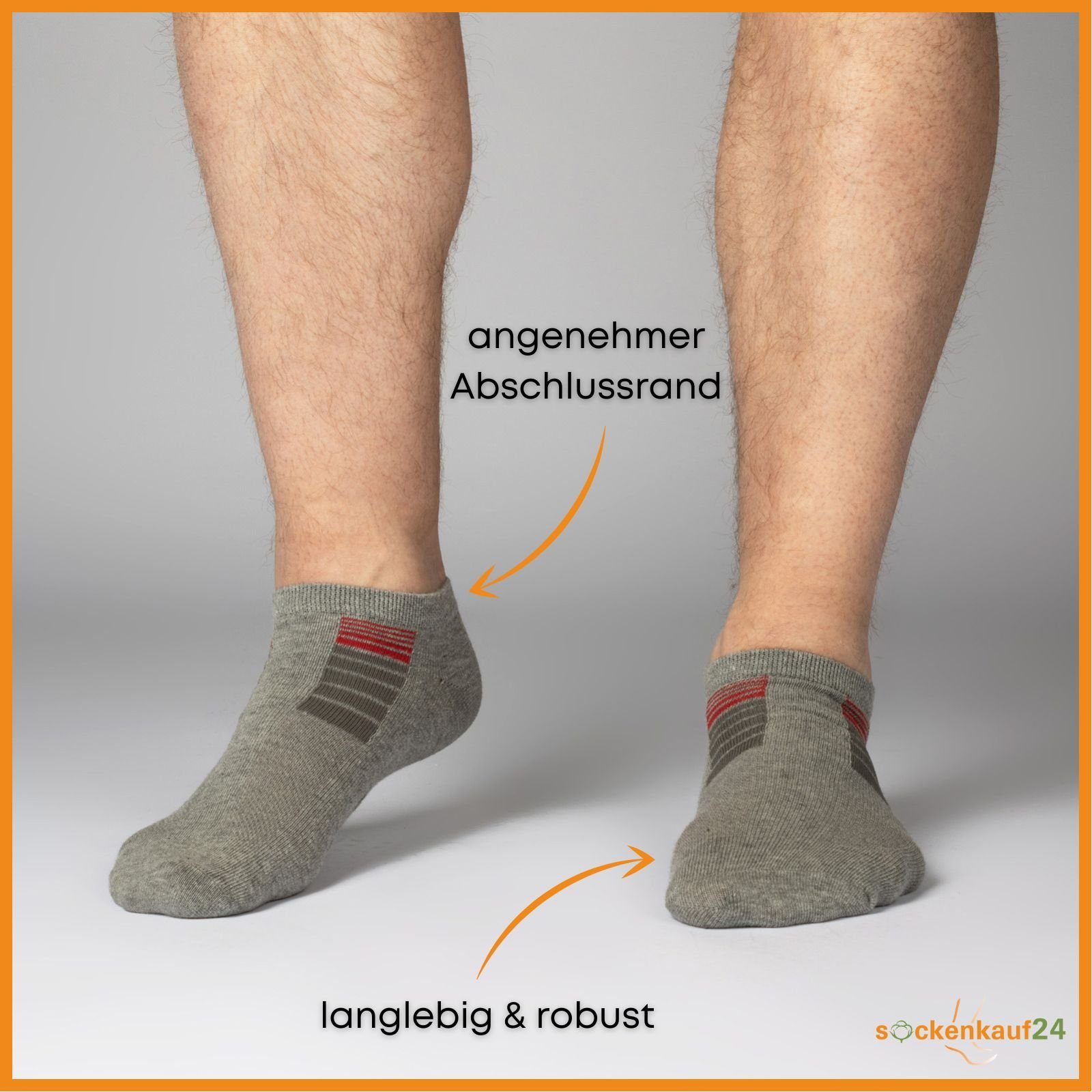 sockenkauf24 Sneakersocken 8, 12 oder 20 Paar Sneaker SPORT Socken Damen&Herren Sportsocken (43-46, 8-Paar, 16735) - WP