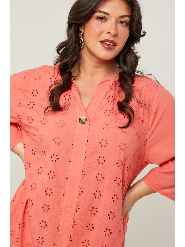Curvy Lady Kleid in Koralle günstig kaufen