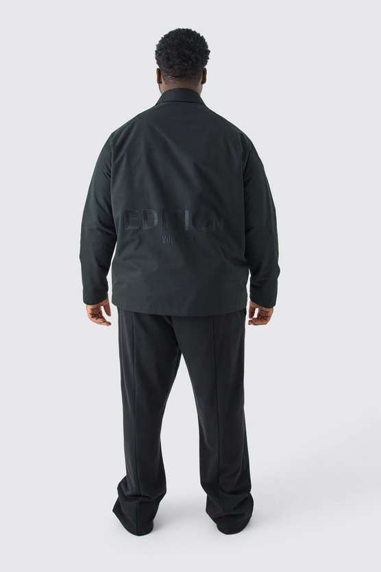 Plus bestickte Twill Coach-Jacke