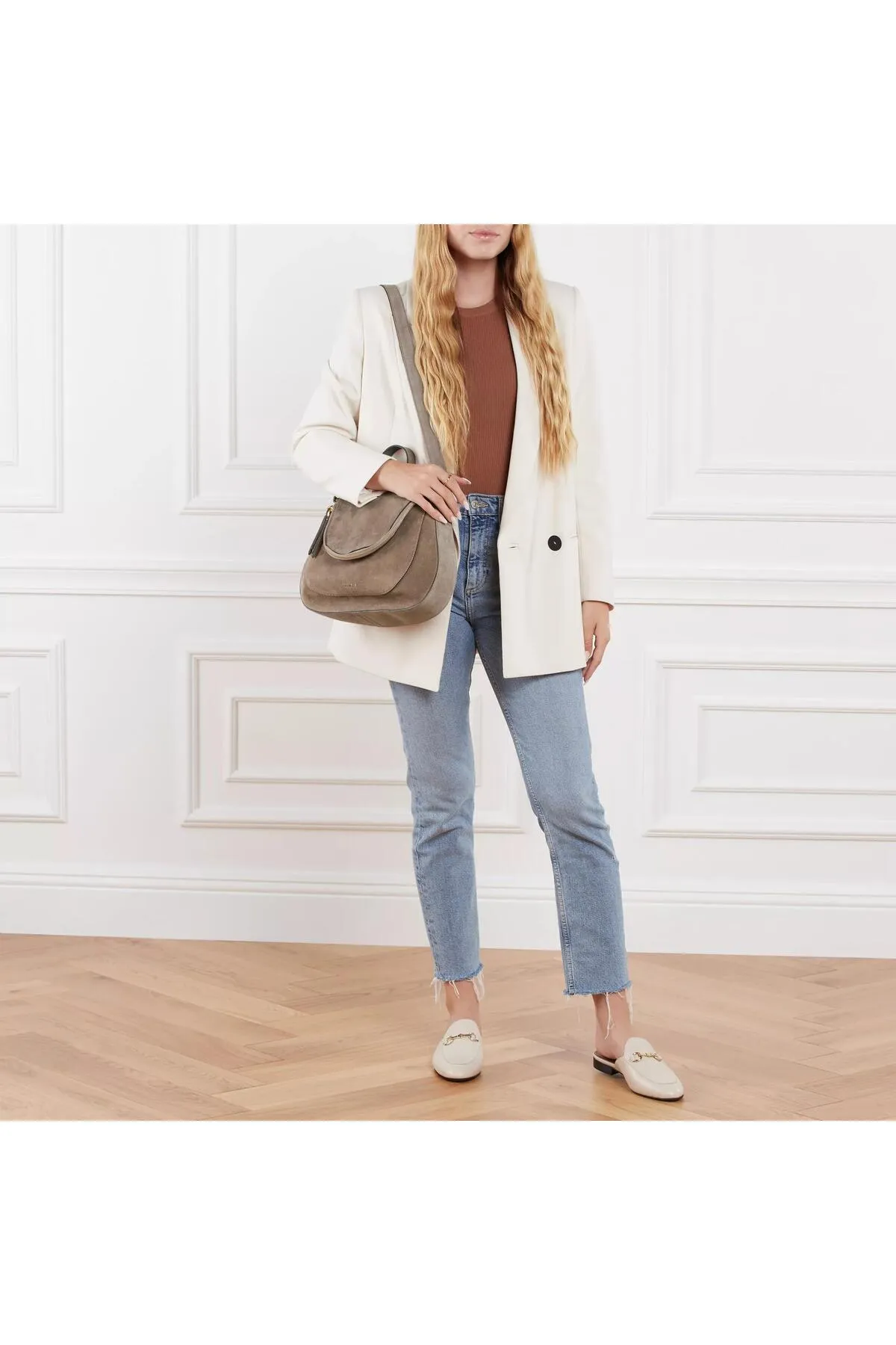 Coccinelle  Sohle Wildleder Warm Taupe