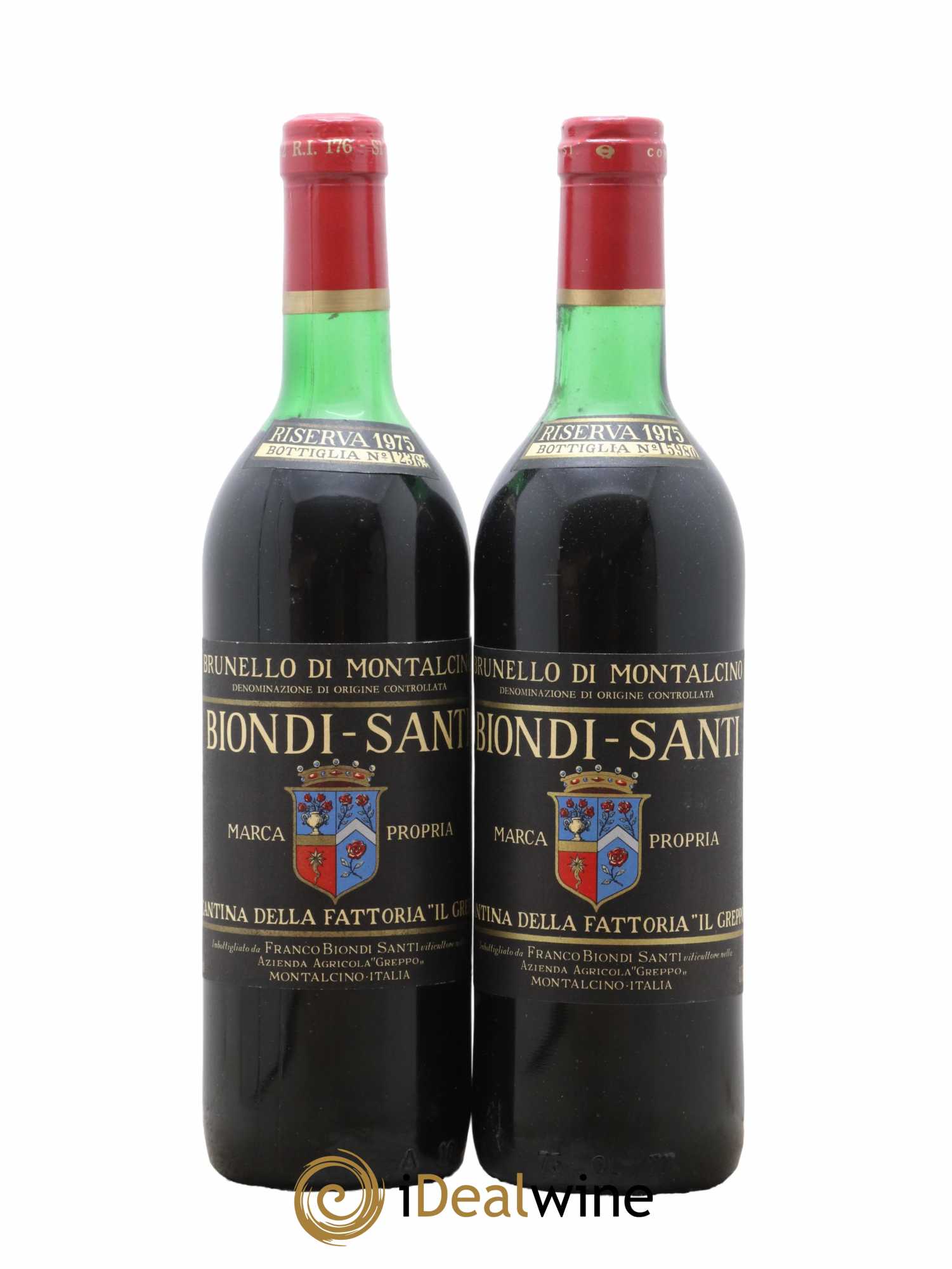 Brunello di Montalcino DOC Riserva Biondi-Santi Tenuta Greppo  1975 - Lot de 2 Bouteilles