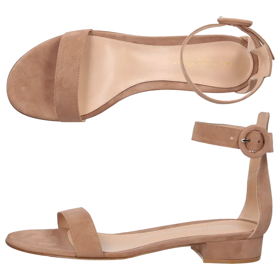 Gianvito Rossi - Sandalen PORTOFINO 20 Veloursleder - beige