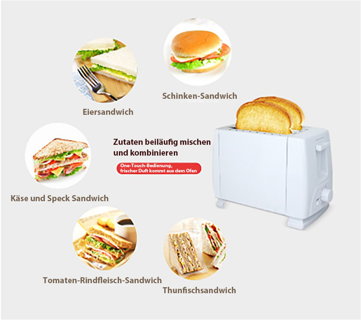 carefully selected Sandwichmaker 220V Brotmaschine, Sandwichmaschine, 6-stufige Temperatureinstellung
