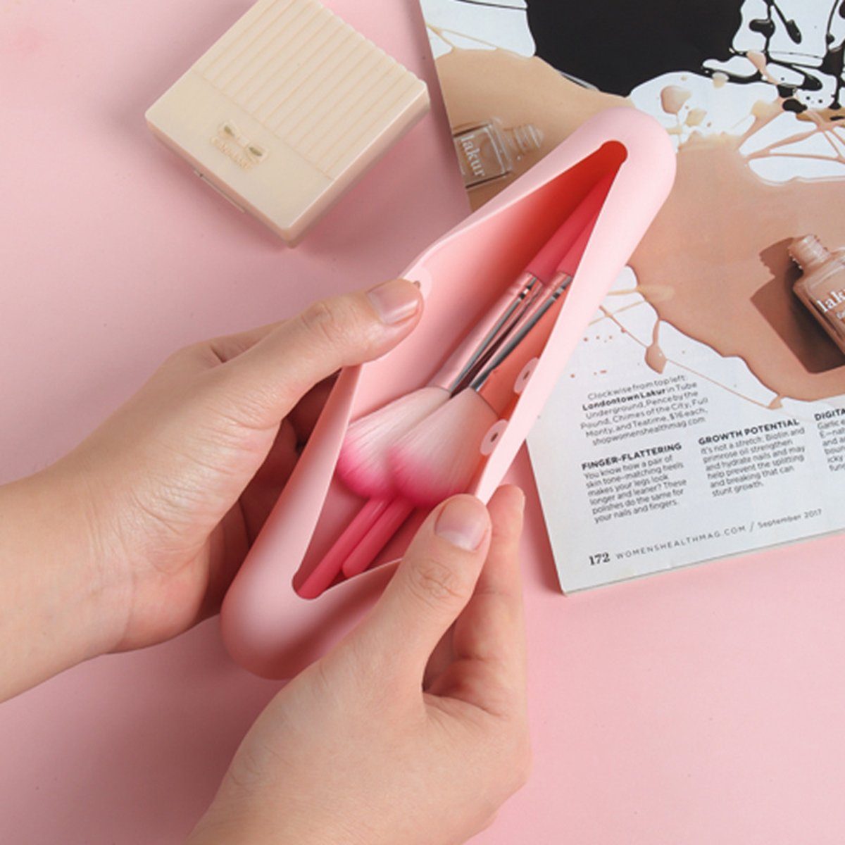CTGtree Beautycase Makeup Pinsel Organizer Magnetic Anti-Fall Out Pinsel Tasche