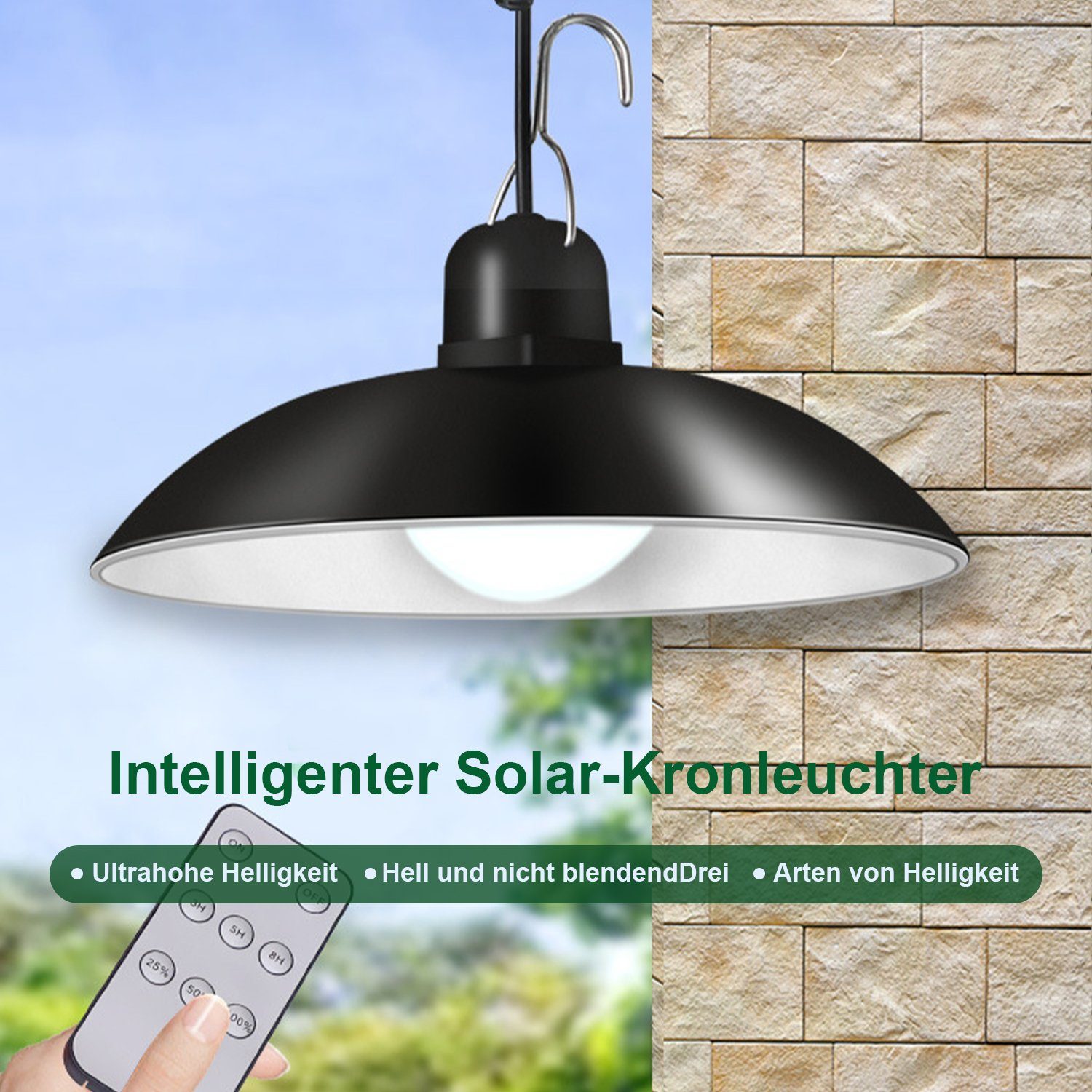 Kpaloft LED Solarleuchte, Solarlampen Außen IP65 Wasserdicht mit Fernbedienung