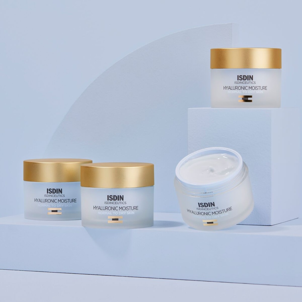 isdin Hyaluronic Moisture Peaux Normales à Sèches Crème de jour hydratante à l'acide hyaluronique Peaux Normales à Sèches