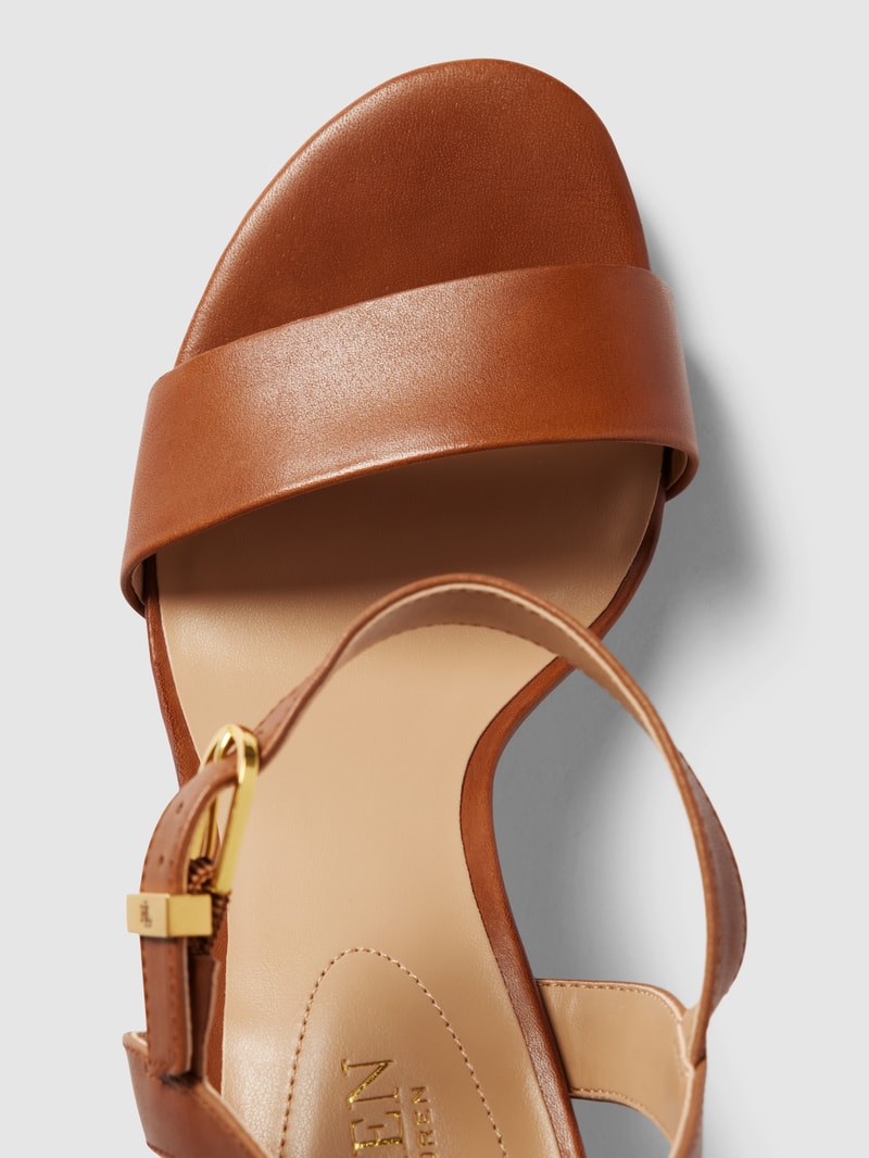 Sandaletten aus Leder Modell 'GWEN' in camel