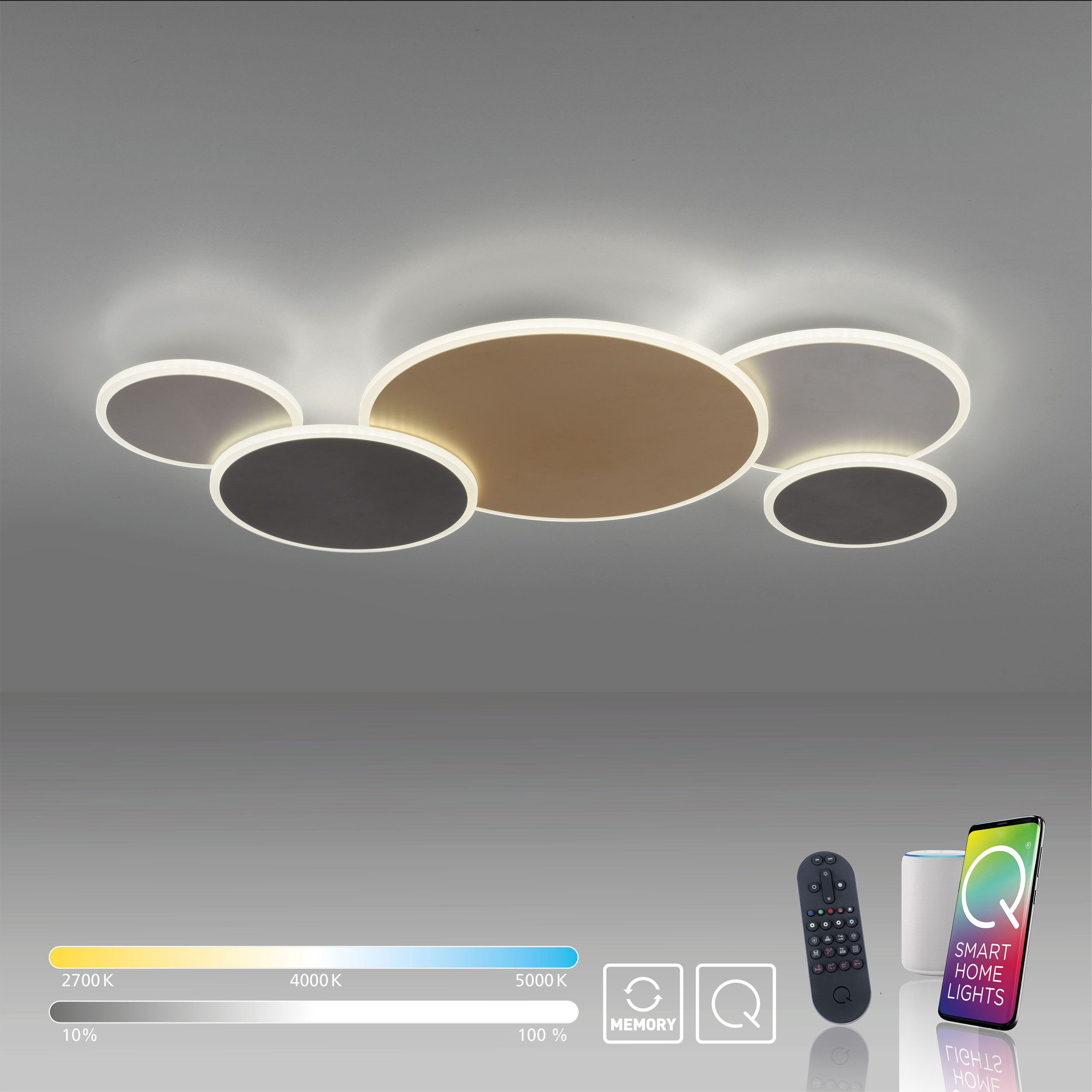 QLED-Wand-u. Deckenleuchte 1flg