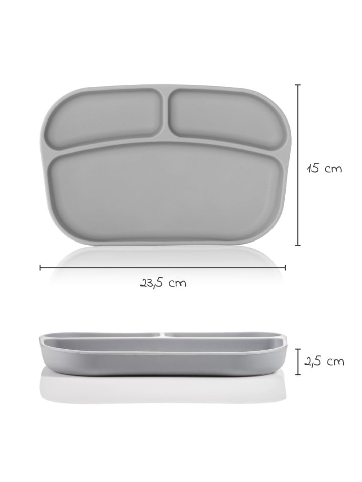 MiaMia Esslern-Teller aus Silikon 2er Pack - Grau in grau günstig kaufen onesize