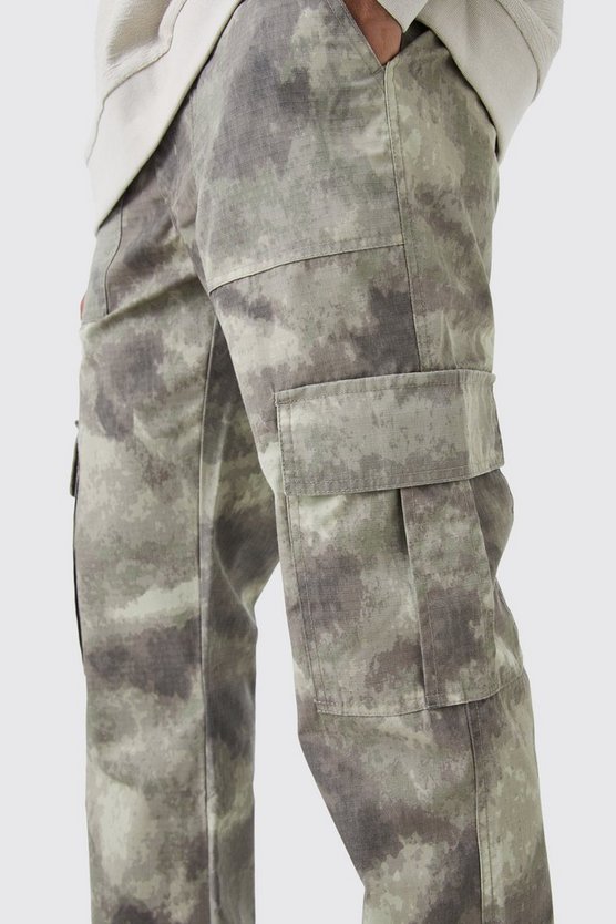 Camouflage Hose mit geradem Bein