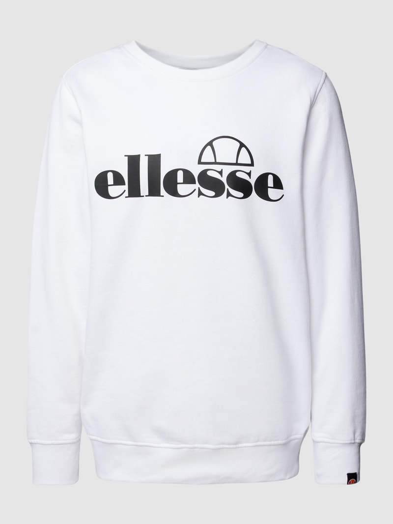Sweatshirt mit Label-Print Modell 'Bootia' in weiß