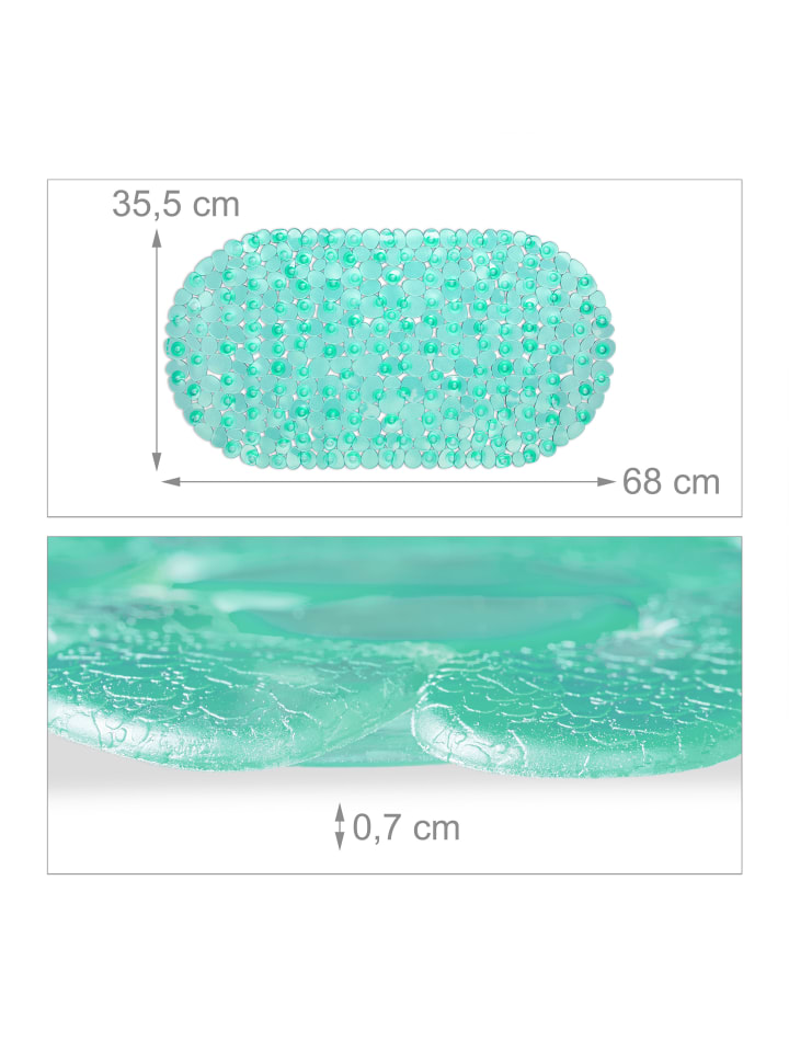relaxdays Badewannenmatte in Grün - (B)68 x (T)35,5 cm günstig kaufen onesize
