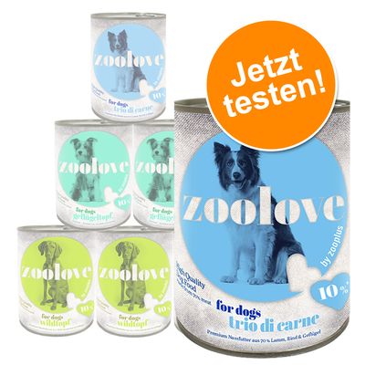 zoolove gemischtes Probierpaket Hundenassfutter