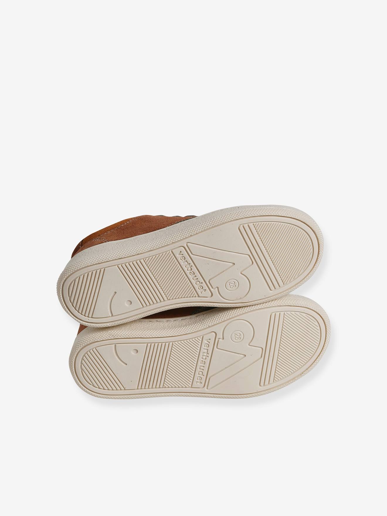 Vertbaudet Kinder Schnür-Sneakers mit Anziehtrick - set braun