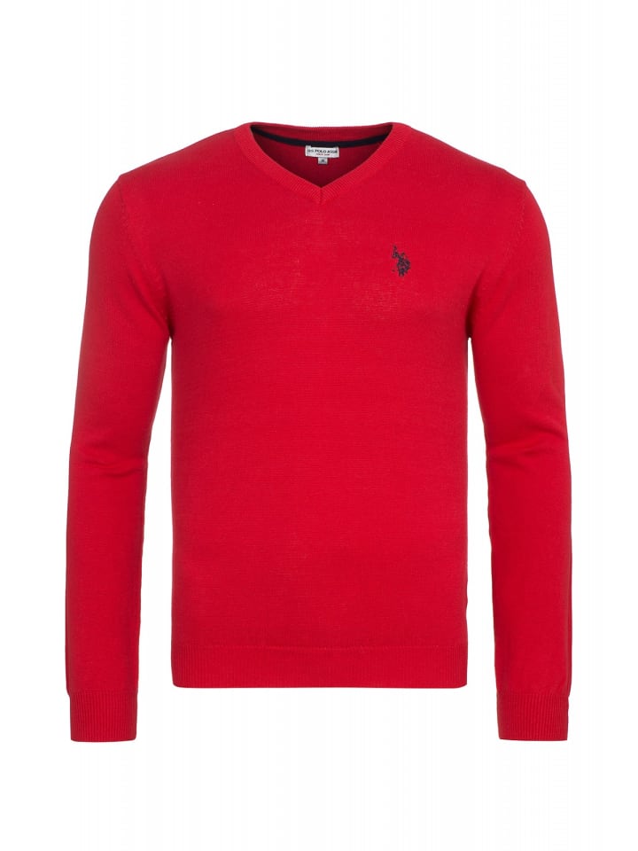 U.S. Polo Assn. U.S. Polo Assn. V-Neck Pullover in ROT günstig kaufen
