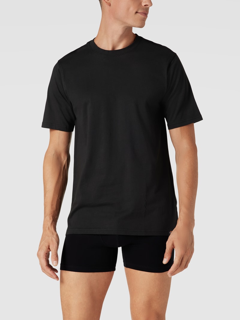 T-Shirt mit Rundhalsausschnitt im 3er-Pack in schwarz