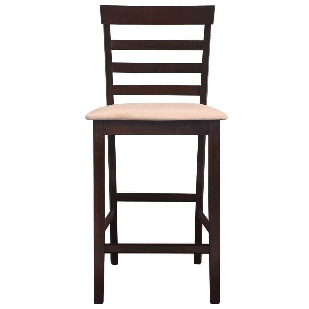 vidaXL Essgruppe Hölzerner Stehtisch und 4 Barhocker braun, (5-tlg)