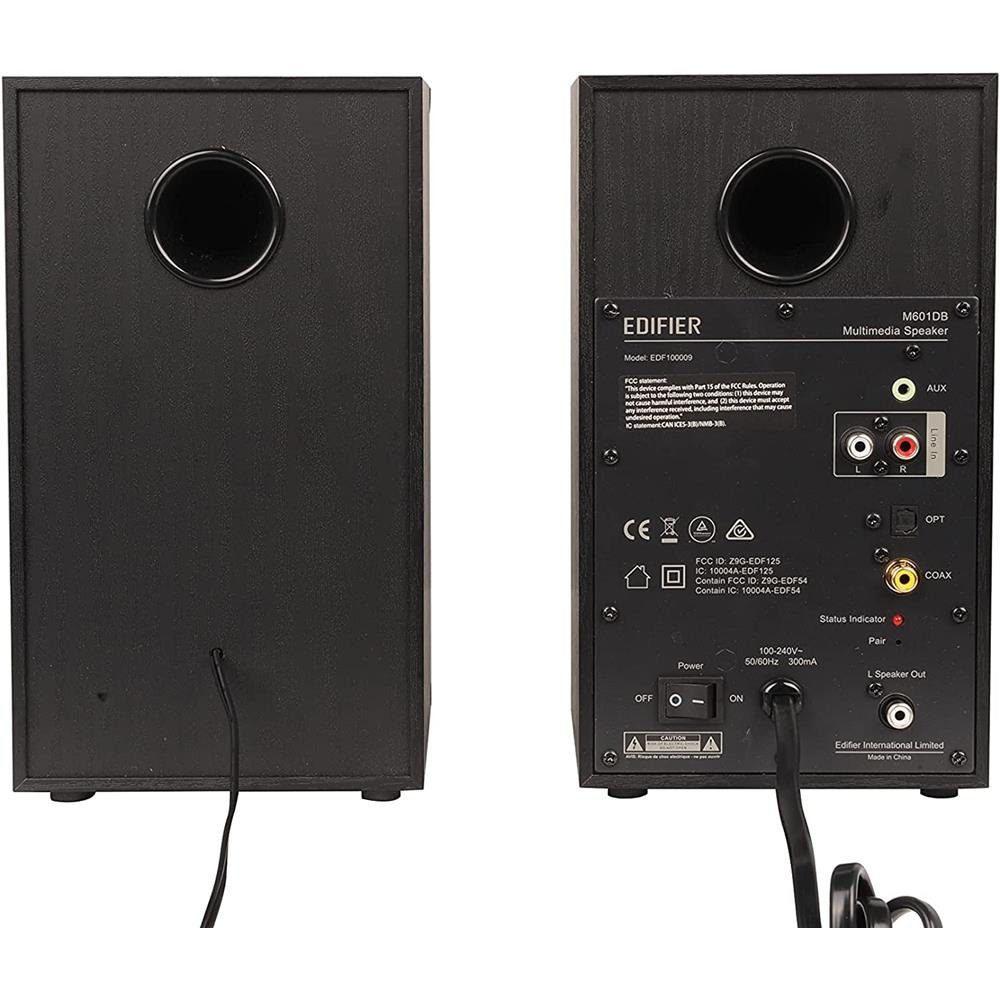 Edifier® M601DB 2.1 Lautsprechersystem (Bluetooth, 110 W, kabelloser Subwoofer, Digital- und Analogeingänge, Infrarot-Fernbedienung)