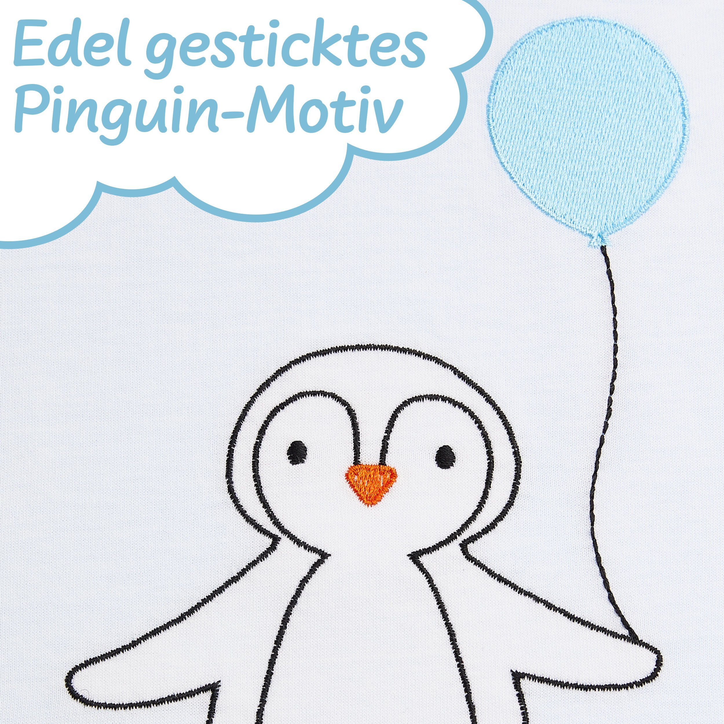 Kinderbettwäsche Pinguin, Koru Kids, mit gesticktem Motiv - 100% Baumwolle