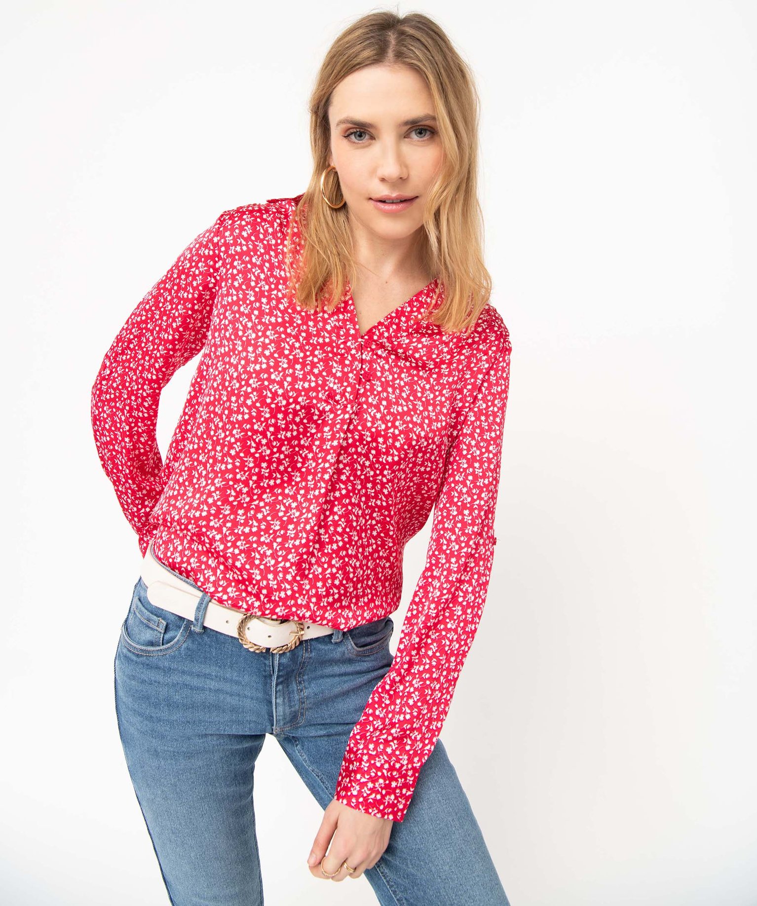 Chemise fleurie à manches longues femme imprime | GEMO