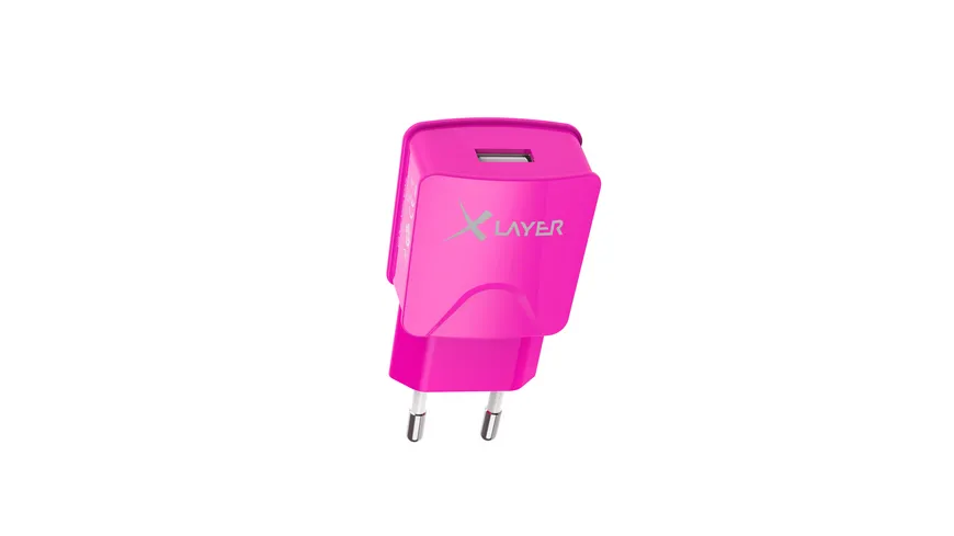 Xlayer Ladegerät Colour Line USB Netzteil 2.1A Pink
