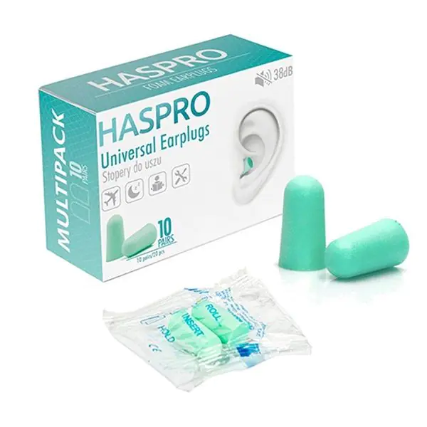 Tapones para los oídos de espuma múltiple Haspro, menta