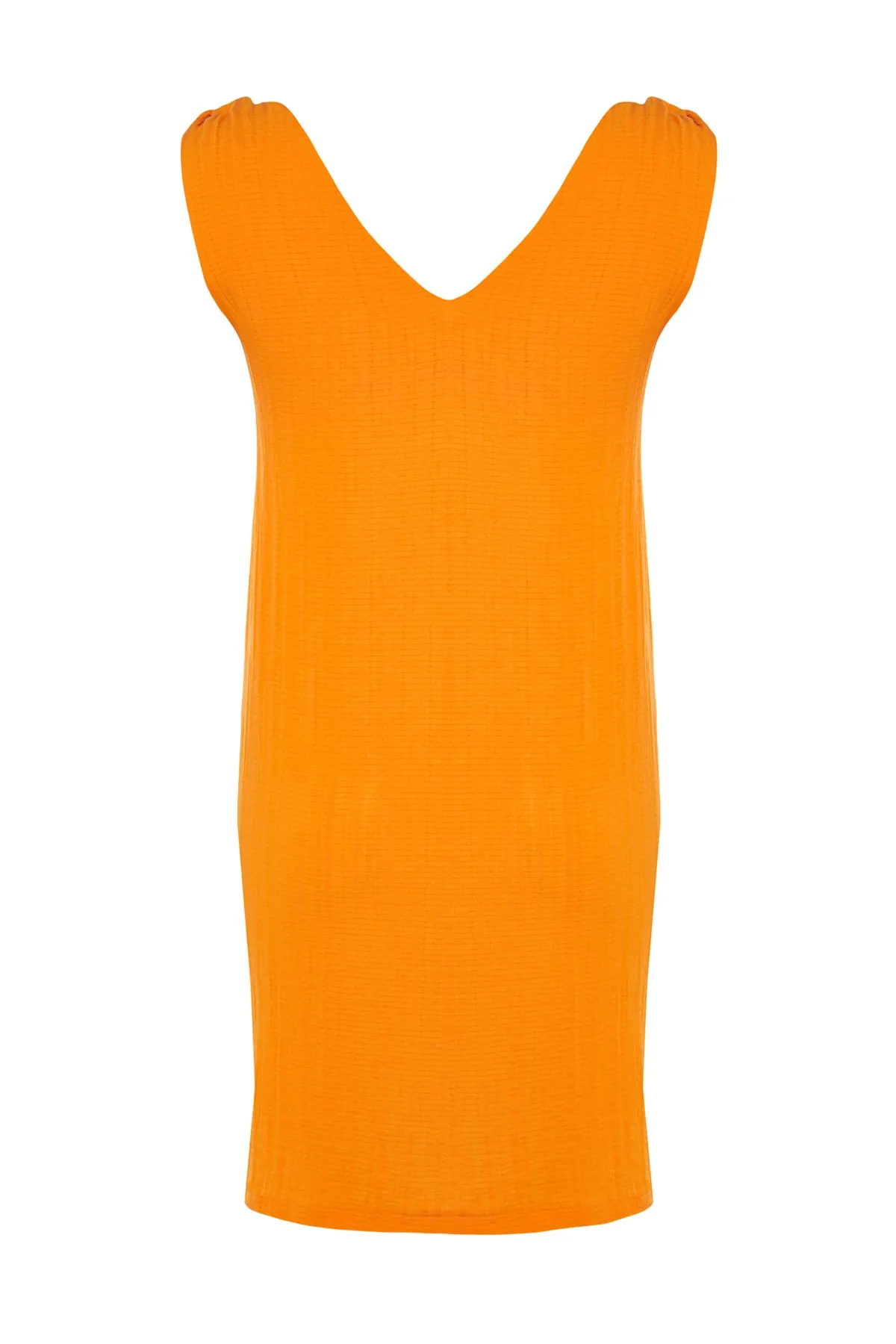 Trendyol Collection  Orangefarbenes, gewebtes Mini-Strandkleid zum Binden TBESS23EL00108
