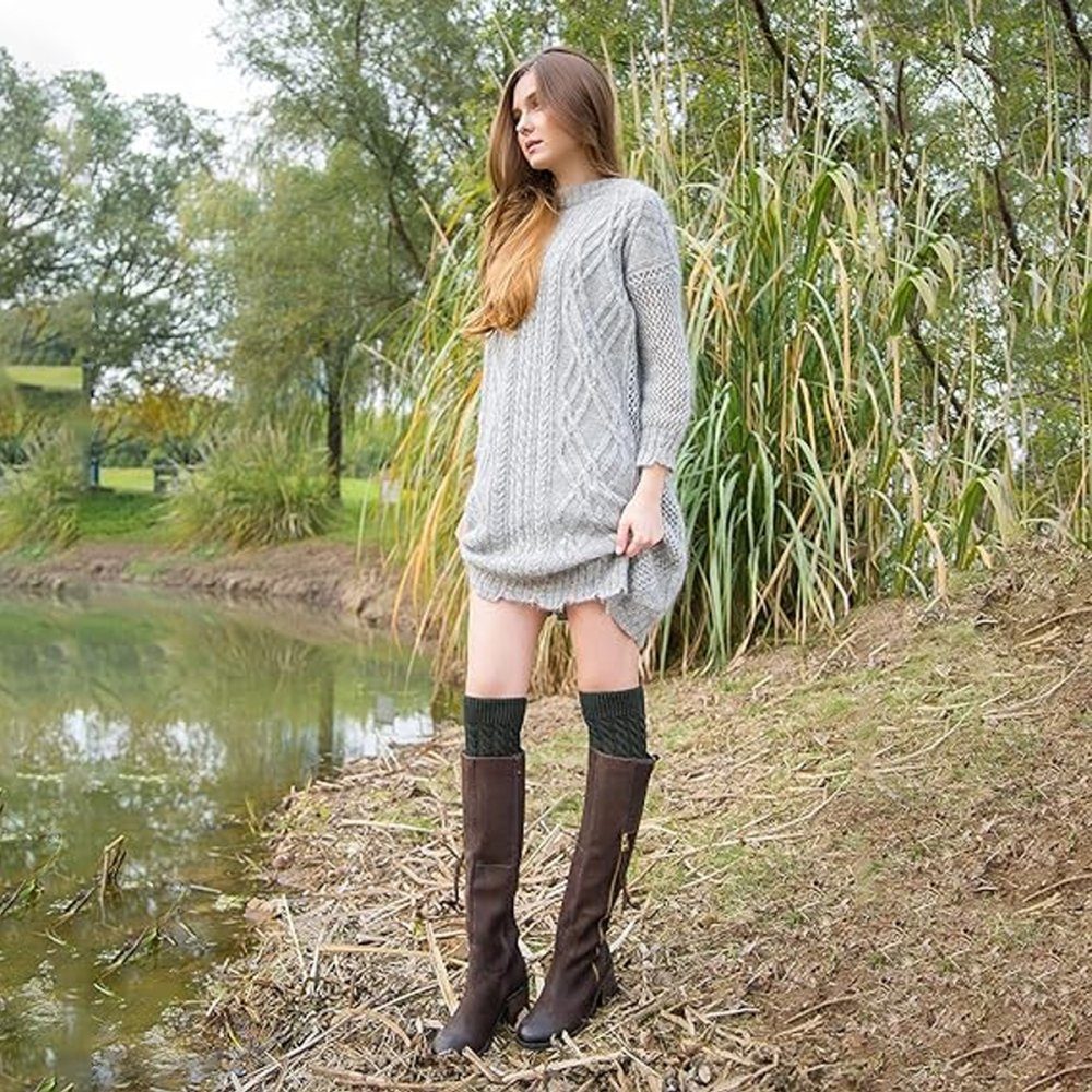 Lubgitsr Beinstulpen Langer Stulpen aus Wollstrick für Damen und Mädchen, Knöchelwärmer (2-St)