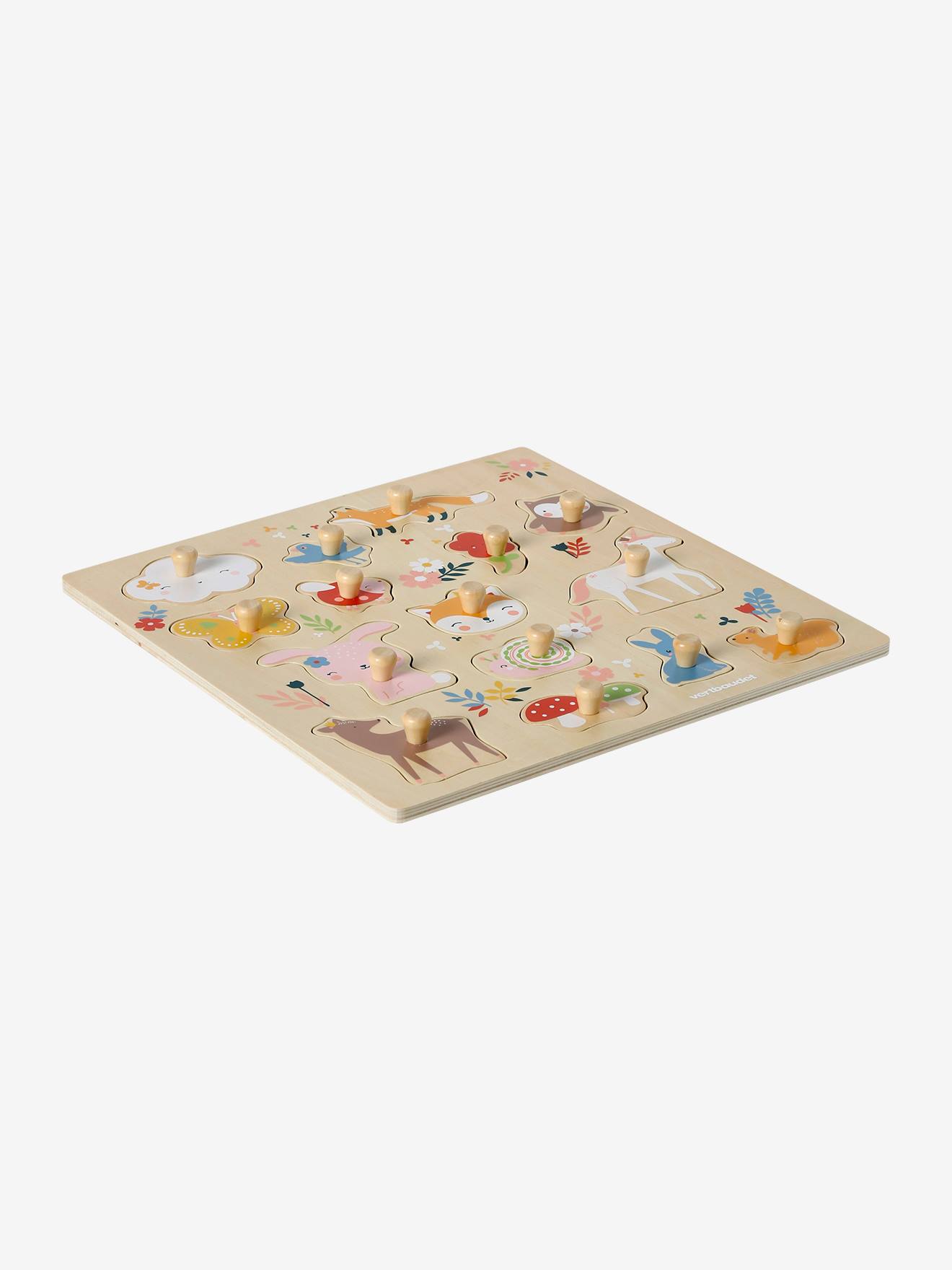 Vertbaudet Baby Steckpuzzle MÄRCHENWALD aus Holz FSC - rosa