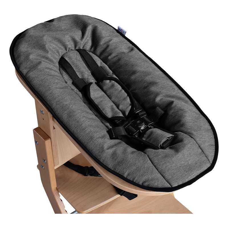 Chaise haute avec attache bébé et plateau naturel