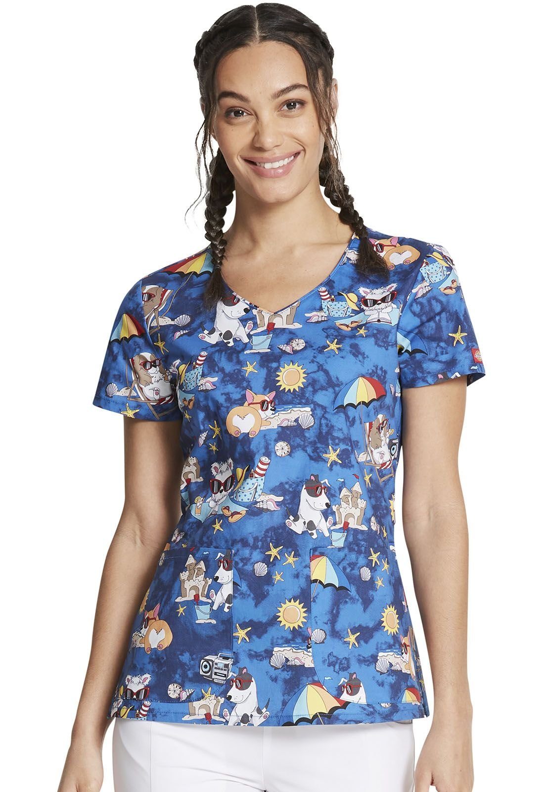 Dickies Funktionsbluse Bunt bedruckter Damen Kasack 