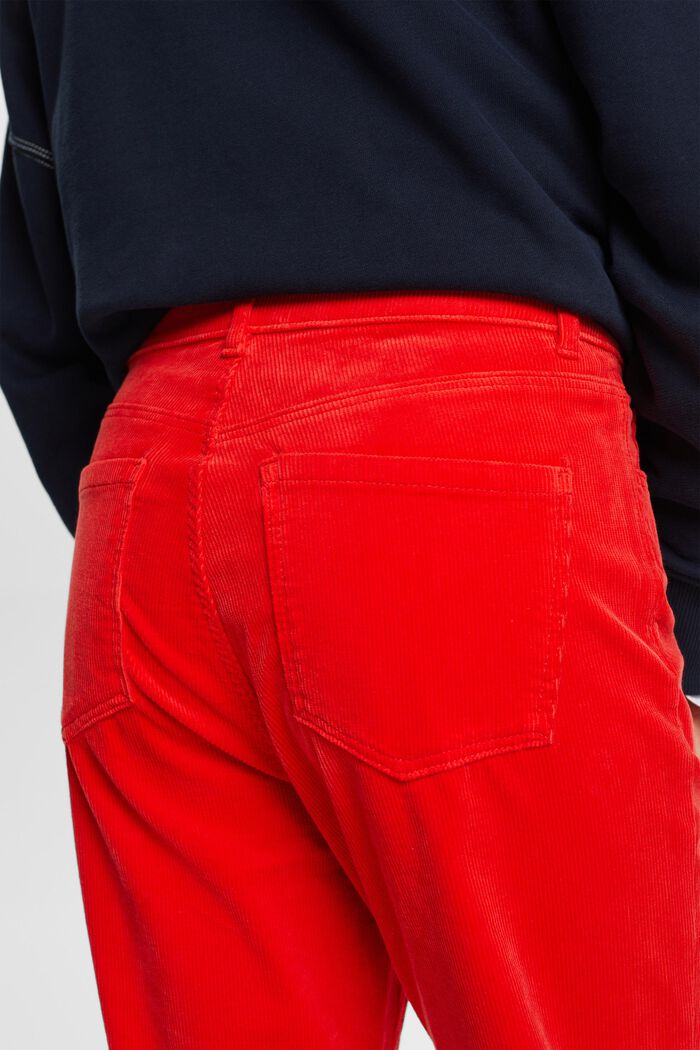 Cordhose mit gerader Passform und hohem Bund