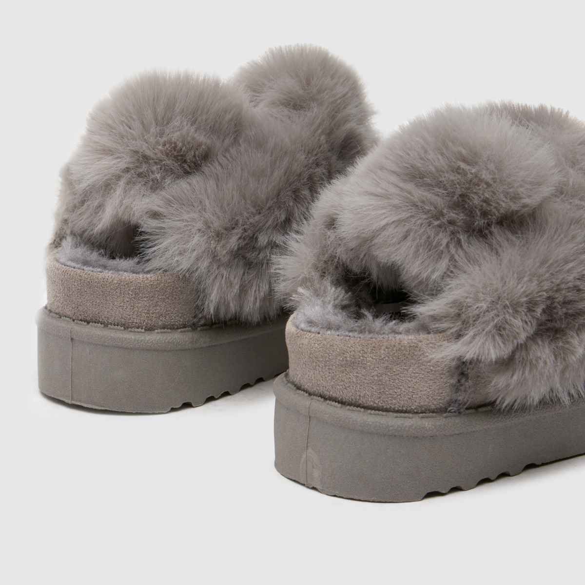 schuh grå haven päls flicktofflor för småbarn