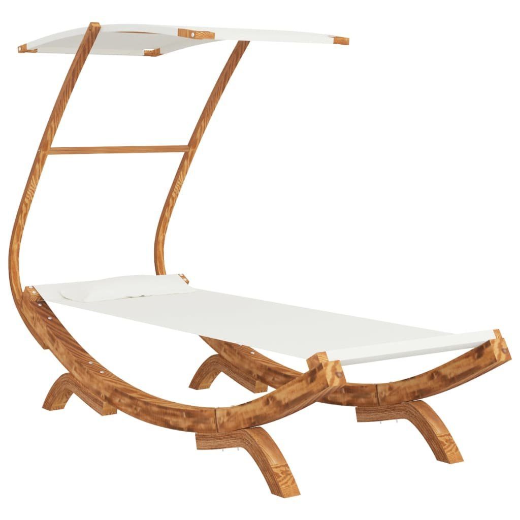 vidaXL Hängematte Hängematte mit Dach 100x198x150 cm Bugholz Massiv Creme
