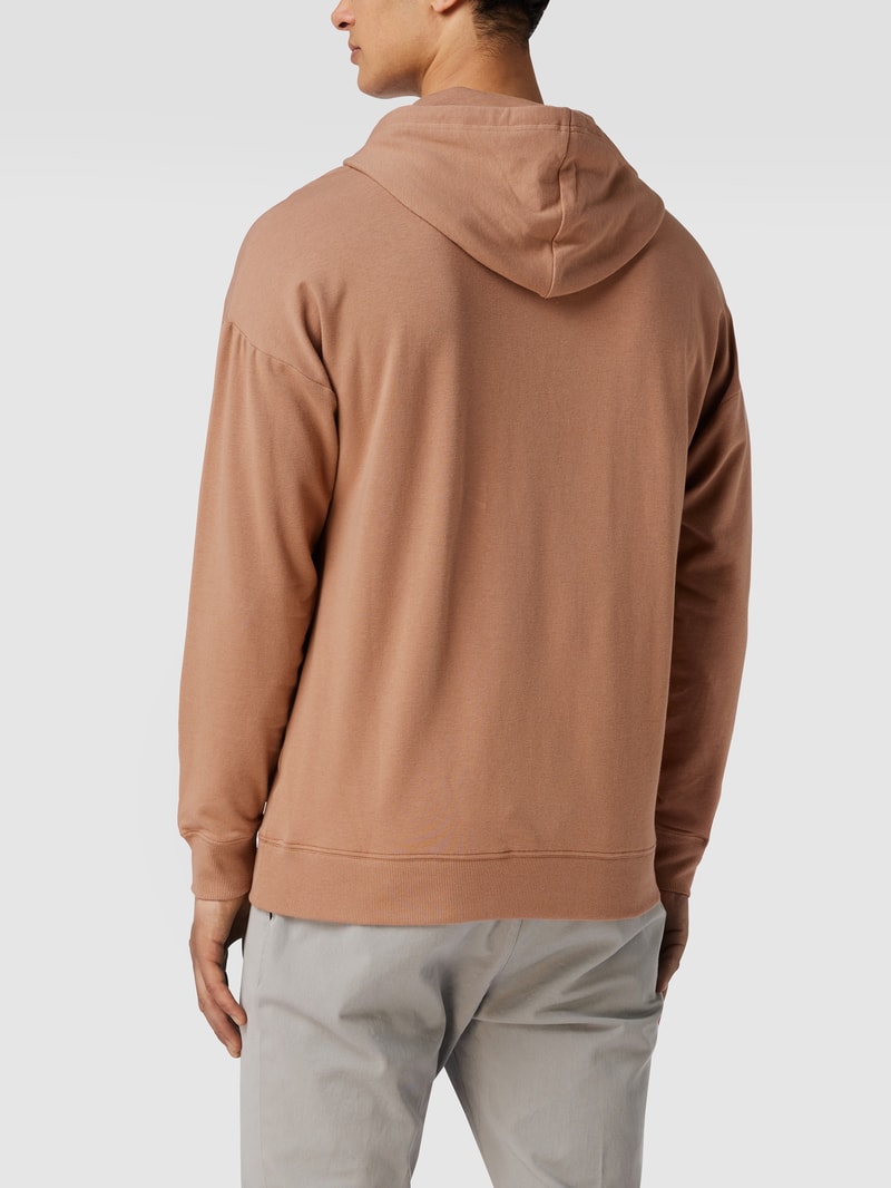 Hoodie mit Label-Stitching in camel
